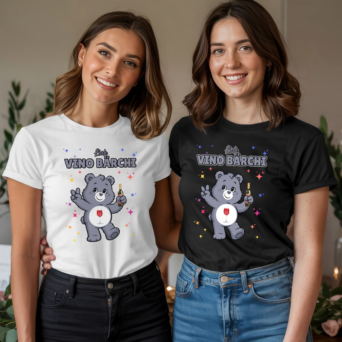 Saufbärchi TShirt Vino Bärchi Sauf Bärchi Lustiges T-Shirt für JGA