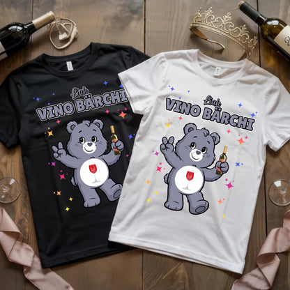 Saufbärchi TShirt Vino Bärchi Sauf Bärchi Lustiges T-Shirt für JGA