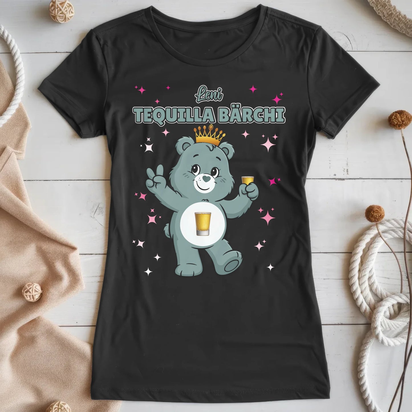 Saufbärchi Shirt Tequilla Bärchi T-Shirt für Party und JGA