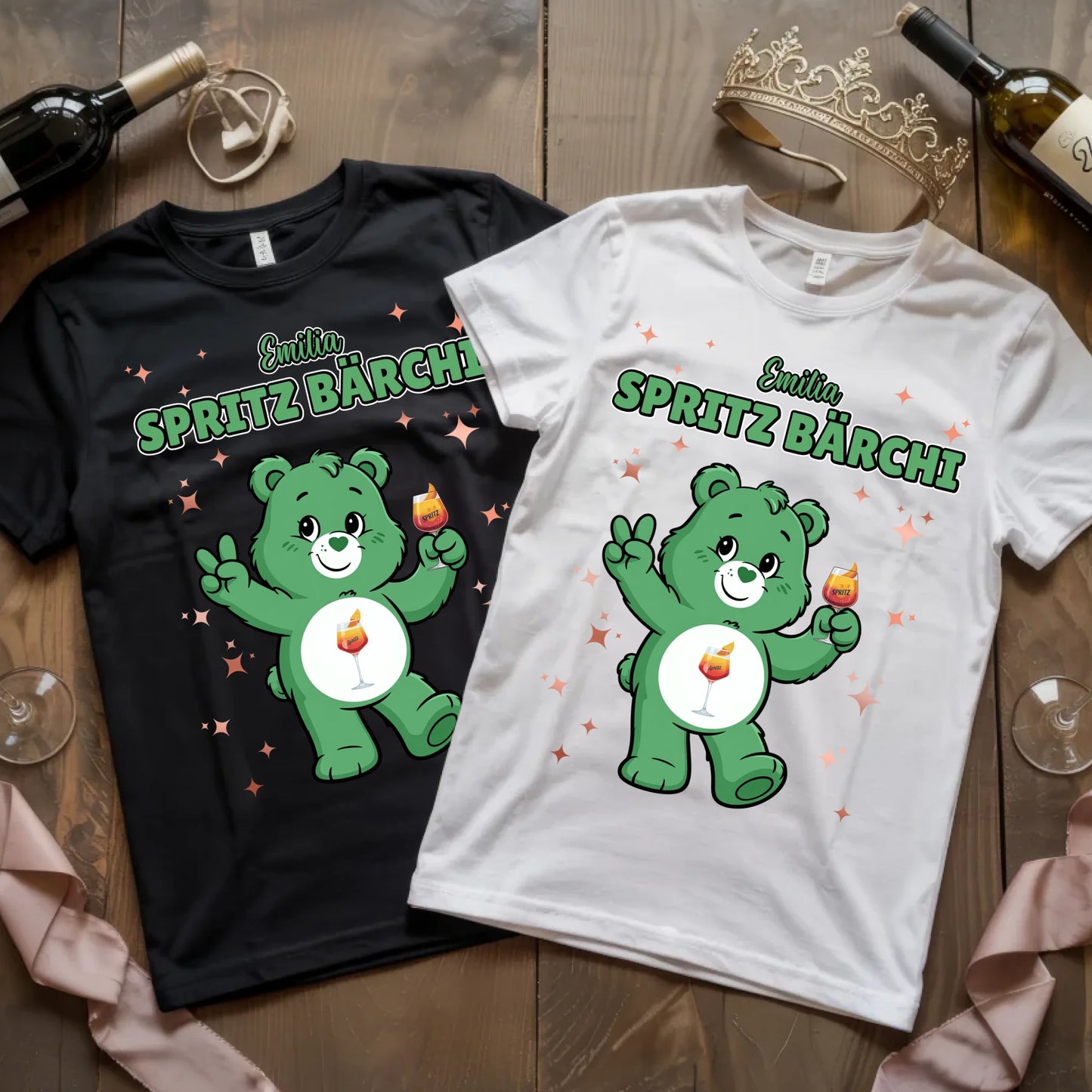 Sauf Bärchi T Shirt Spritz Bärchi Shirt JGA und Party