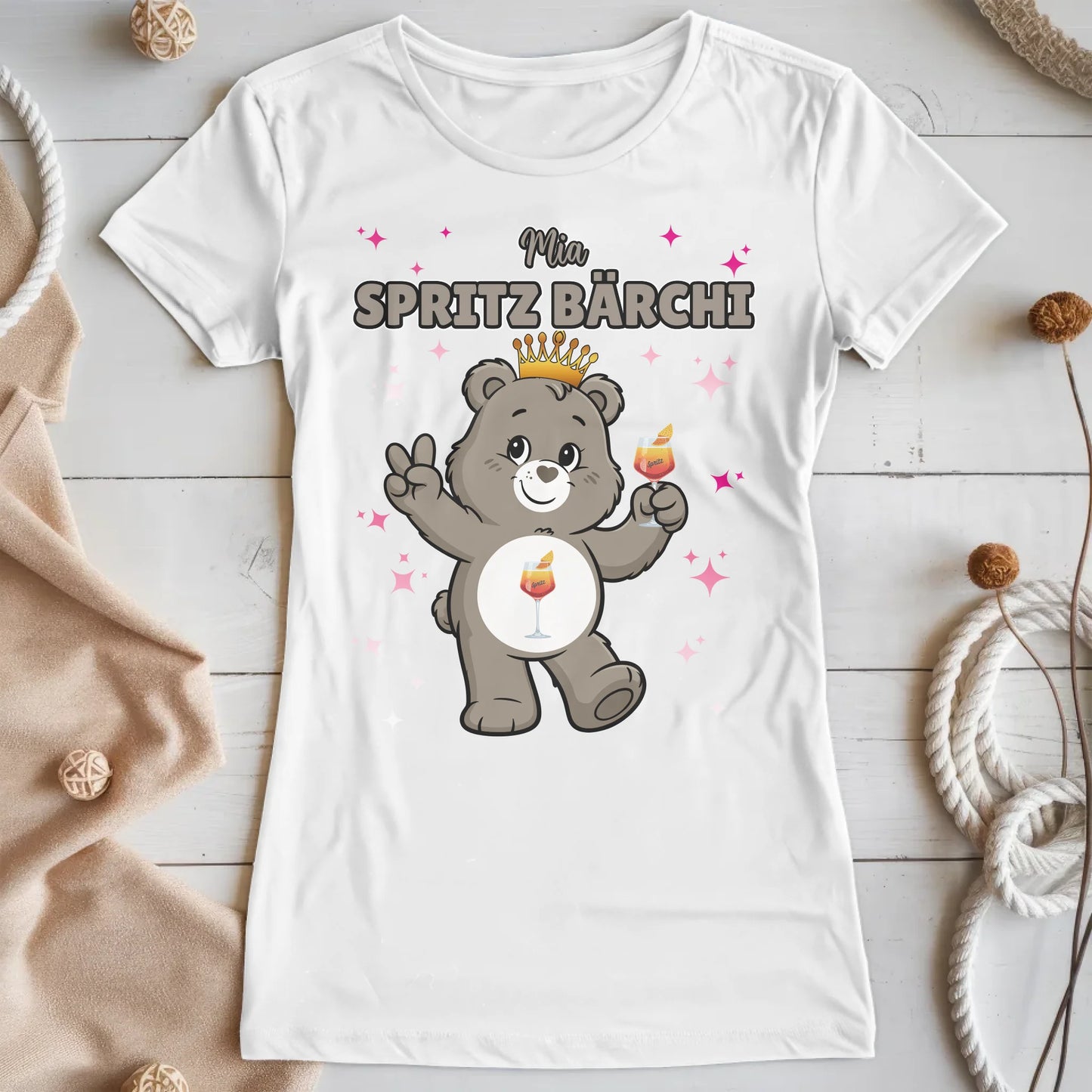 Lustiges Shirt Saufbärchi Spritz Bärchi Sauf Bärchi T-Shirt für JGA