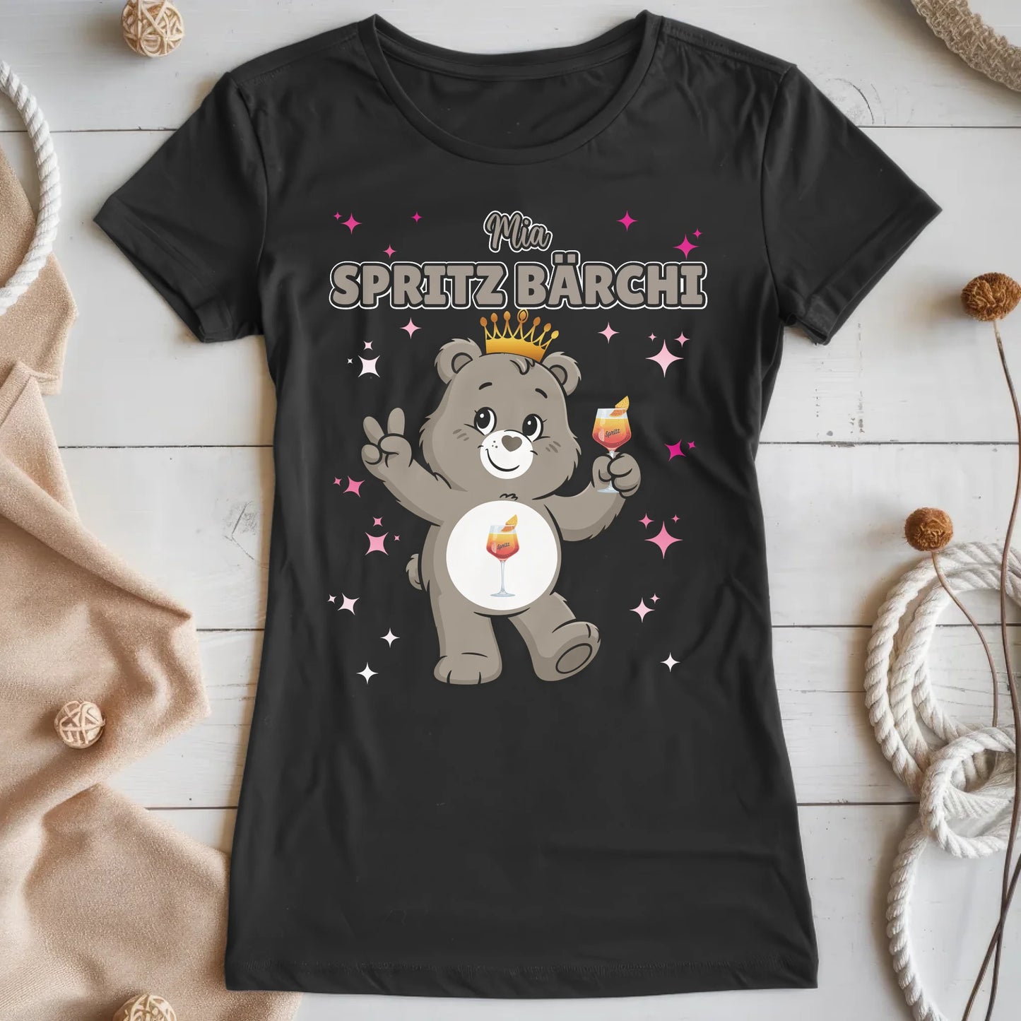 Lustiges Shirt Saufbärchi Spritz Bärchi Sauf Bärchi T-Shirt für JGA
