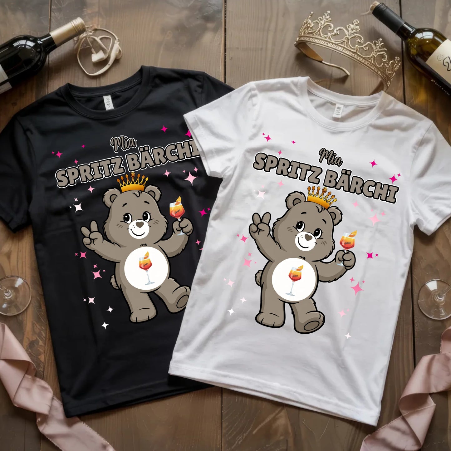 Lustiges Shirt Saufbärchi Spritz Bärchi Sauf Bärchi T-Shirt für JGA