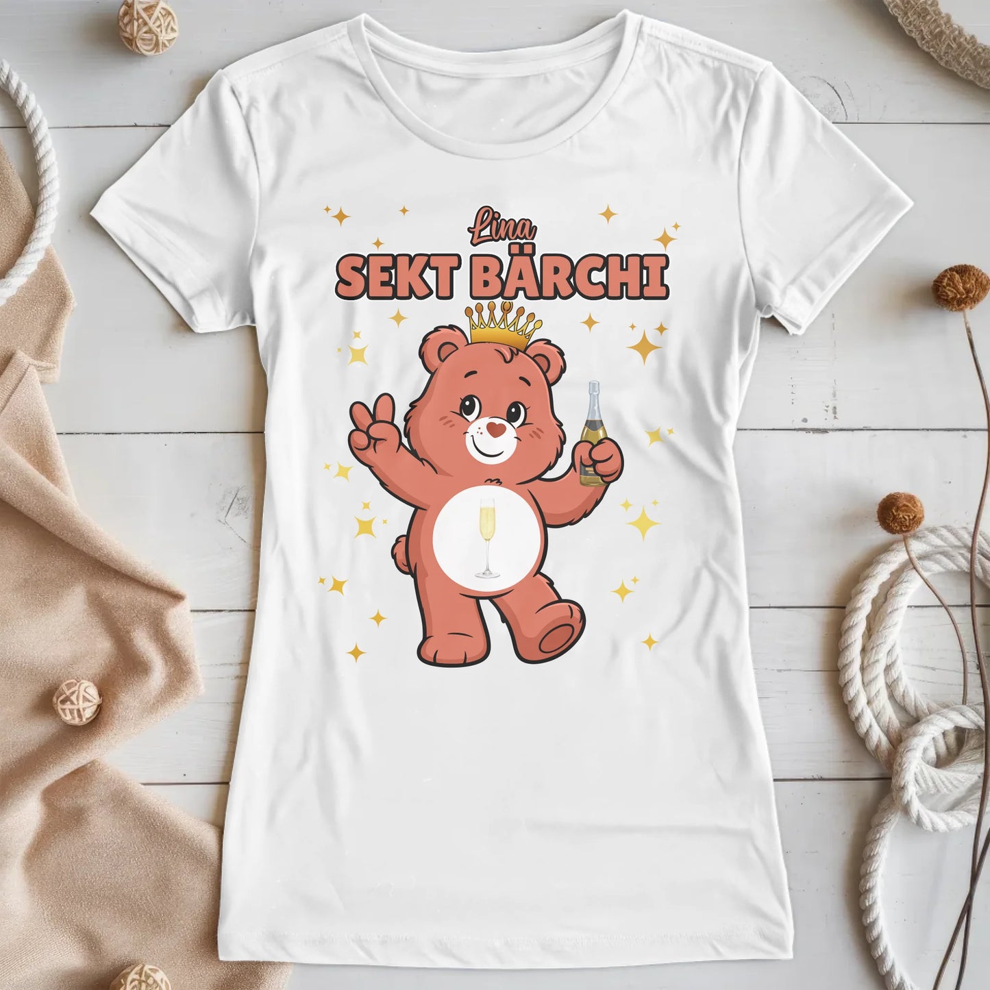 Lustiges T Shirt Sauf Bärchi Sekt Bärchi Sauf Bärchi JGA Shirt