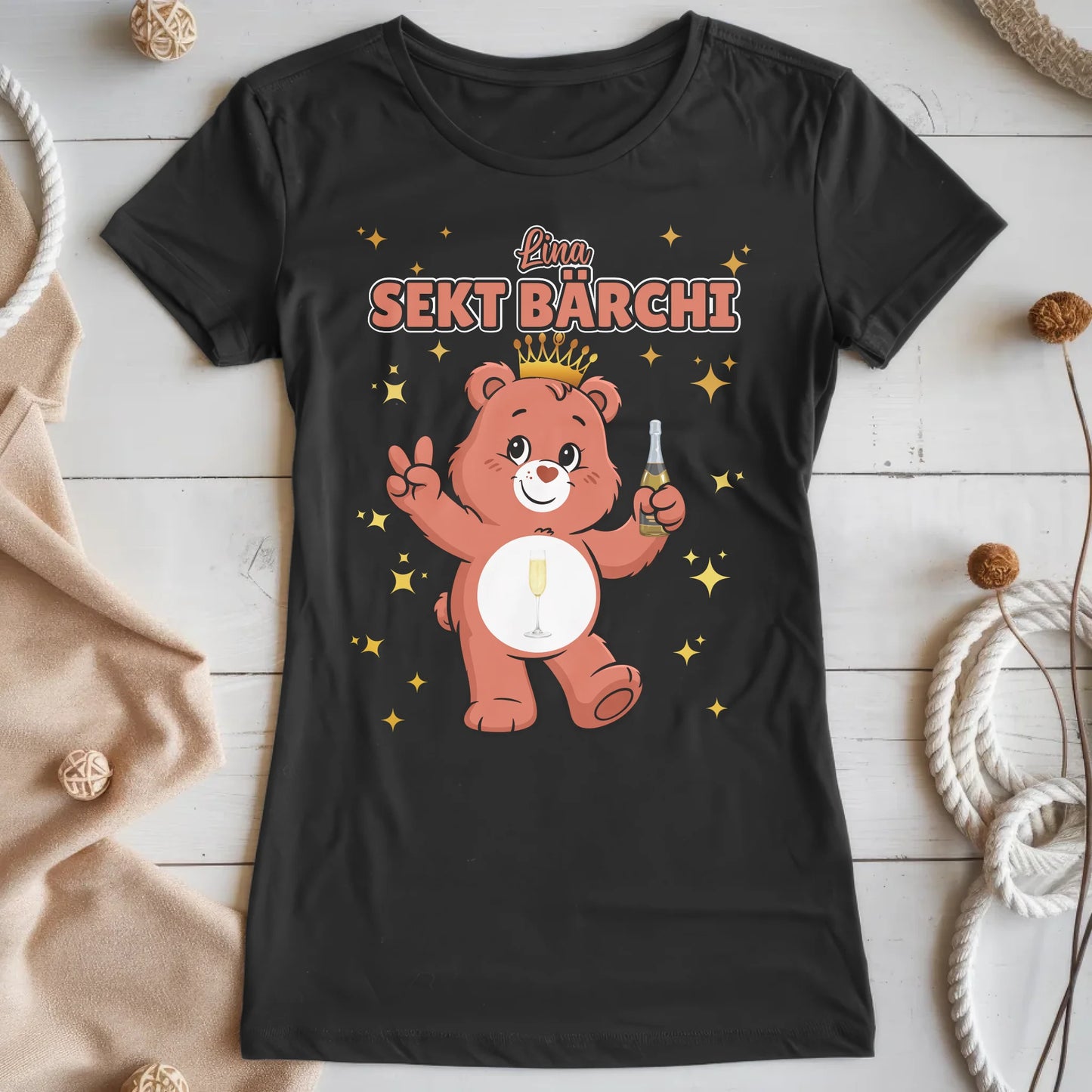 Lustiges T Shirt Sauf Bärchi Sekt Bärchi Sauf Bärchi JGA Shirt