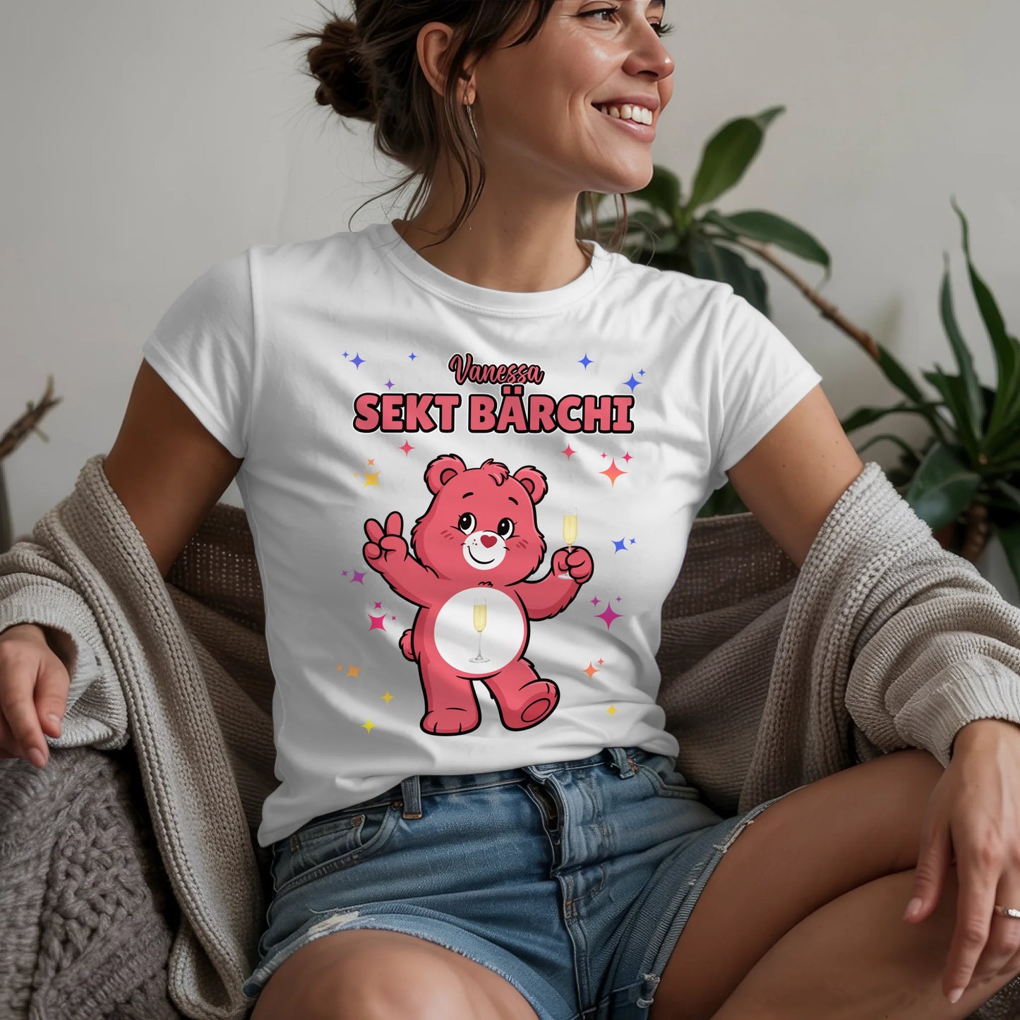 Saufbärchi T Shirt Sekt Bärchi Sauf für JGA und Party