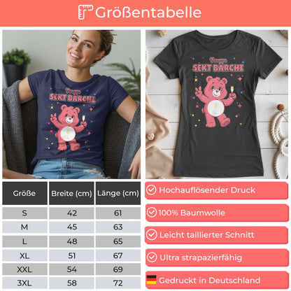 Saufbärchi T Shirt Sekt Bärchi Sauf für JGA und Party