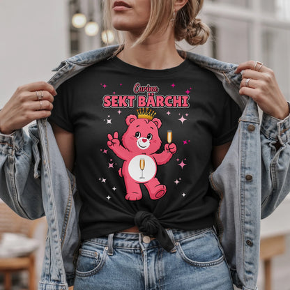 Saufbärchi TShirt Sekt Bärchi Sauf Bärchi Lustiges T-Shirt für JGA