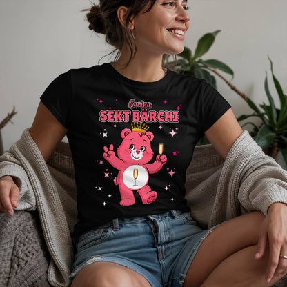 Saufbärchi TShirt Sekt Bärchi Sauf Bärchi Lustiges T-Shirt für JGA