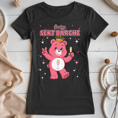 Saufbärchi TShirt Sekt Bärchi Sauf Bärchi Lustiges T-Shirt für JGA