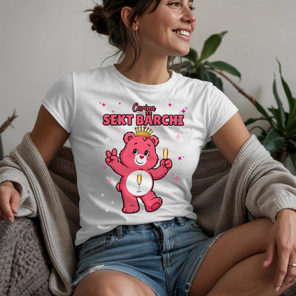 Saufbärchi TShirt Sekt Bärchi Sauf Bärchi Lustiges T-Shirt für JGA