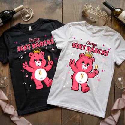Saufbärchi TShirt Sekt Bärchi Sauf Bärchi Lustiges T-Shirt für JGA