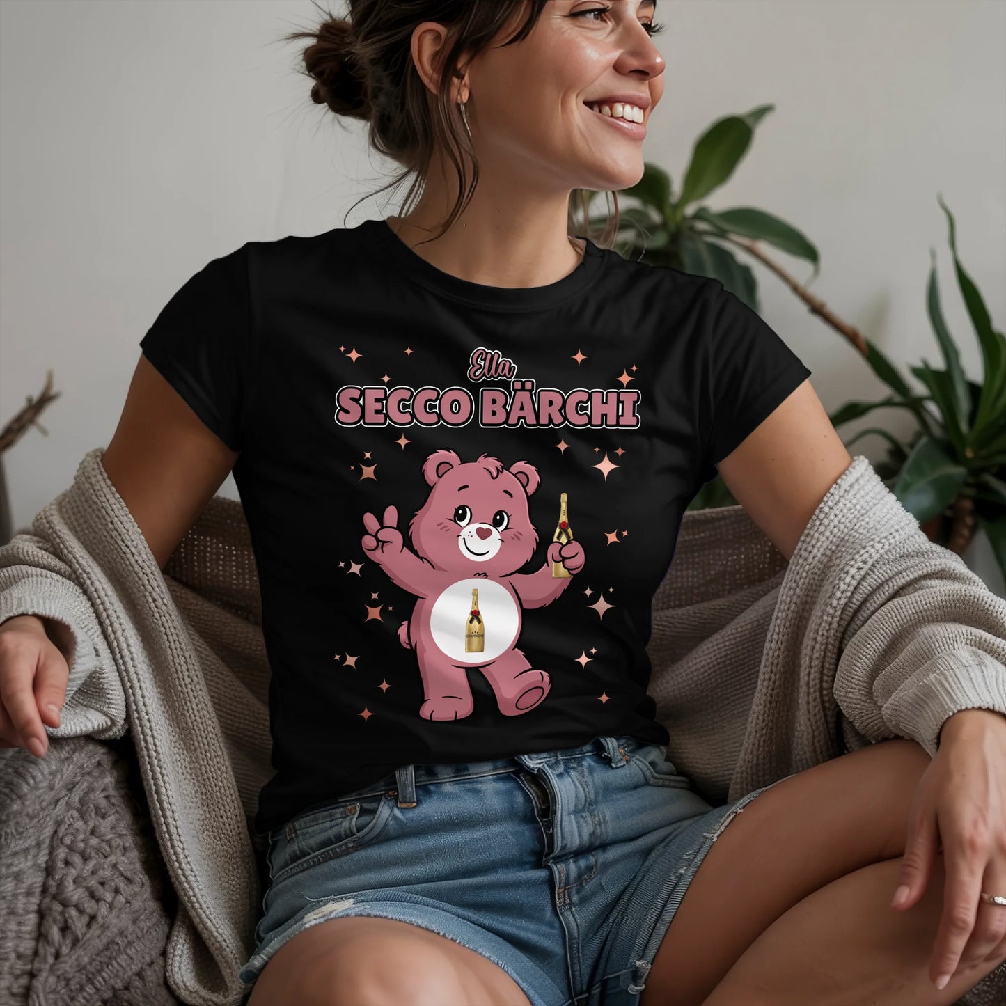 Saufbärchi Shirt Secco Bärchi Sauf Bärchi T-Shirt für Party und JGA