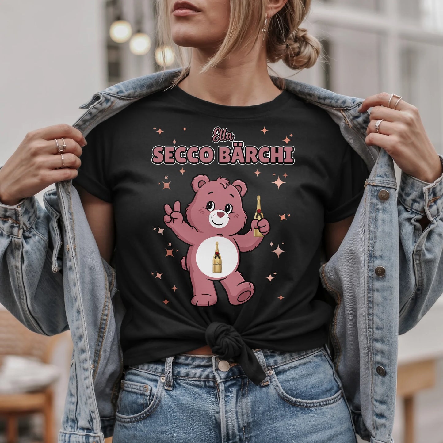 Saufbärchi Shirt Secco Bärchi Sauf Bärchi T-Shirt für Party und JGA