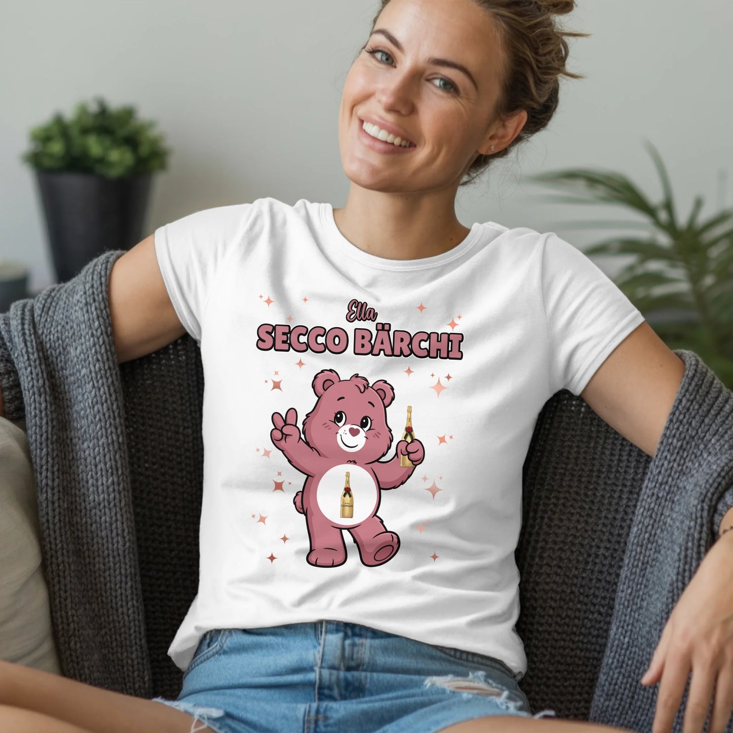 Saufbärchi Shirt Secco Bärchi Sauf Bärchi T-Shirt für Party und JGA