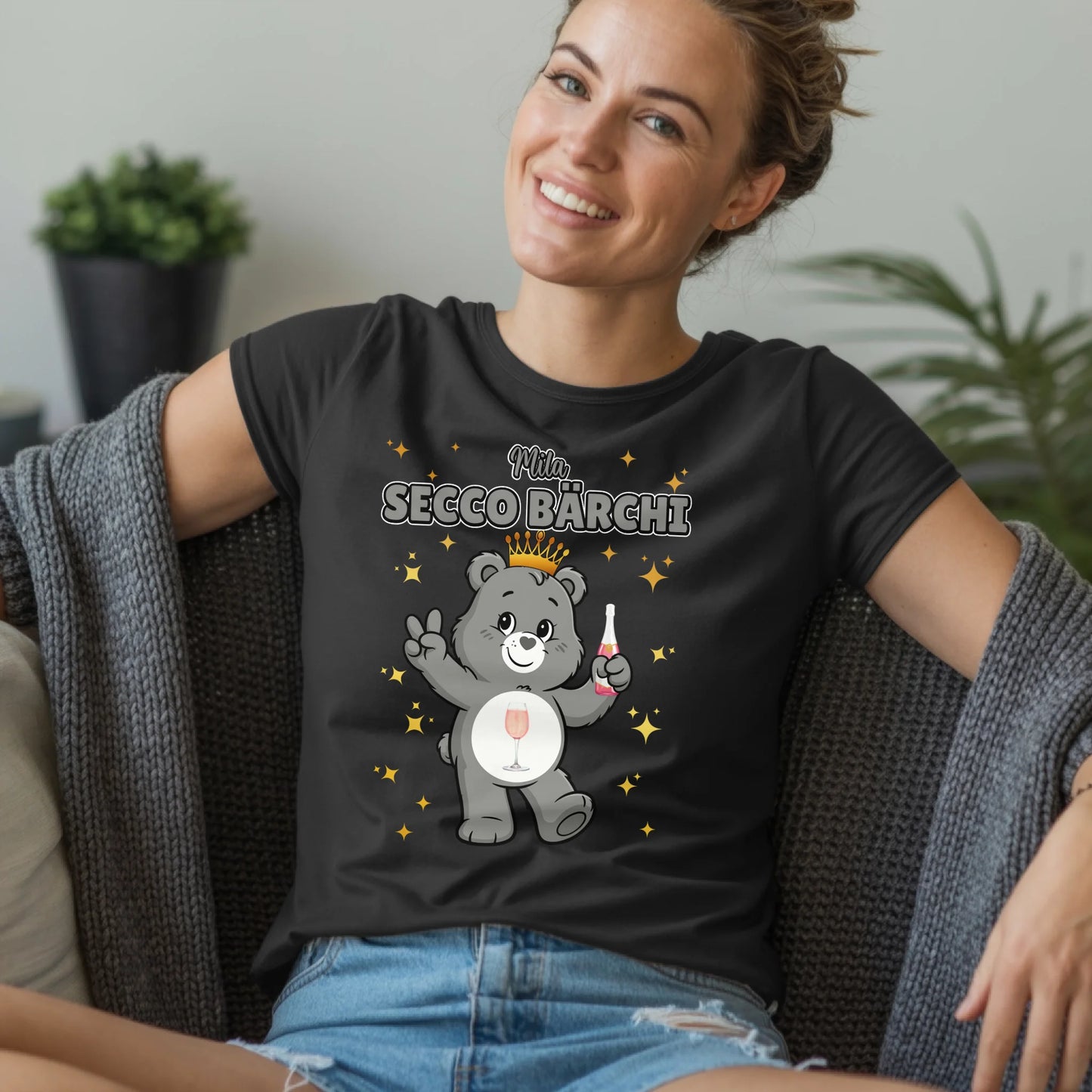 Sauf Bärchi T Shirt Secco Bärchi Saufbärchi Shirt für JGA und Party
