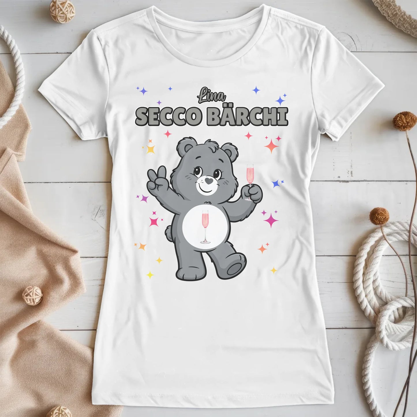 Saufbärchi TShirt Secco Bärchi Lustiges T-Shirt für JGA