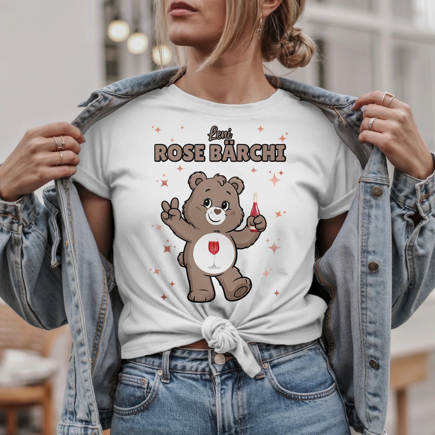 Lustiges Shirt Saufbärchi Rose Bärchi Sauf Bärchi T-Shirt für JGA