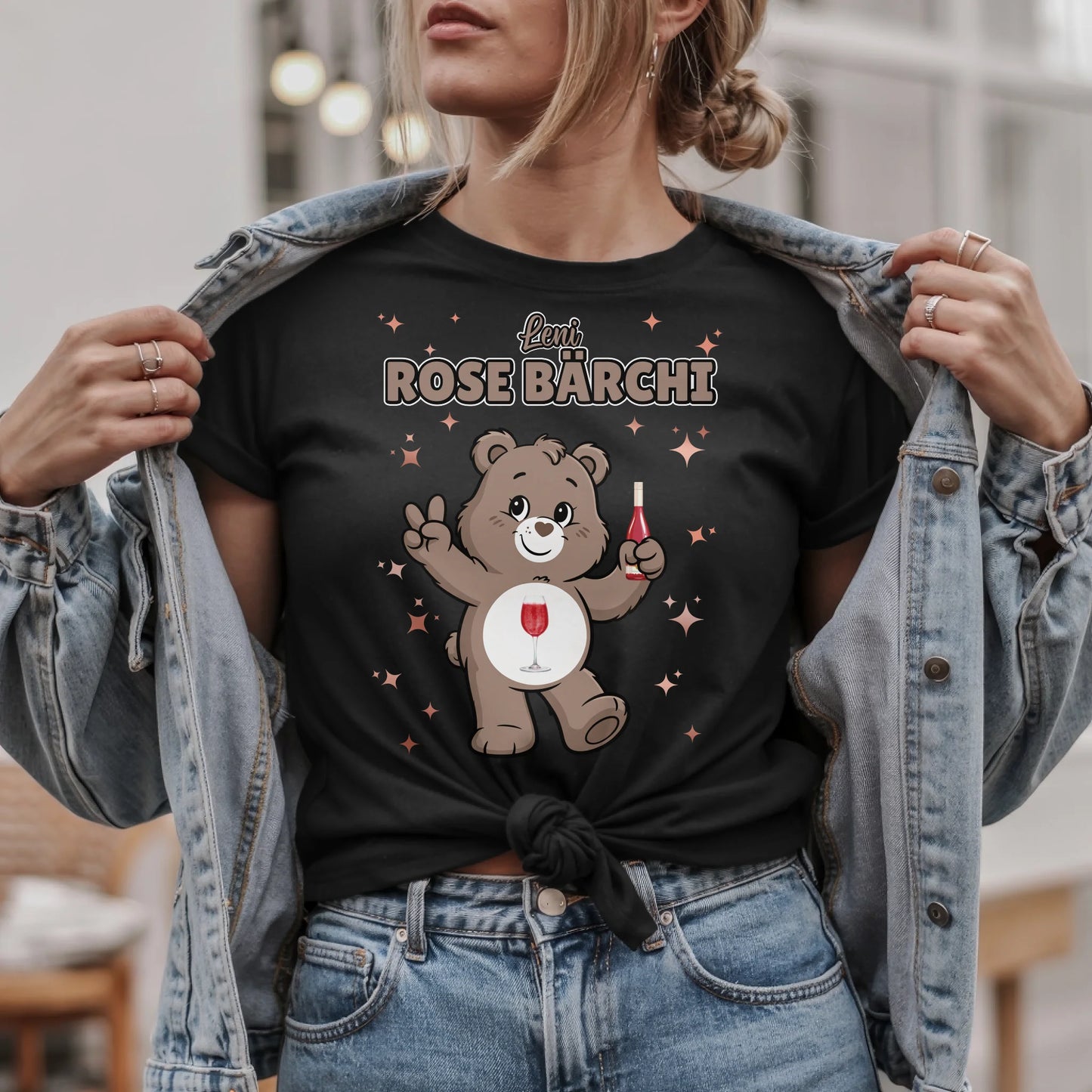 Lustiges Shirt Saufbärchi Rose Bärchi Sauf Bärchi T-Shirt für JGA