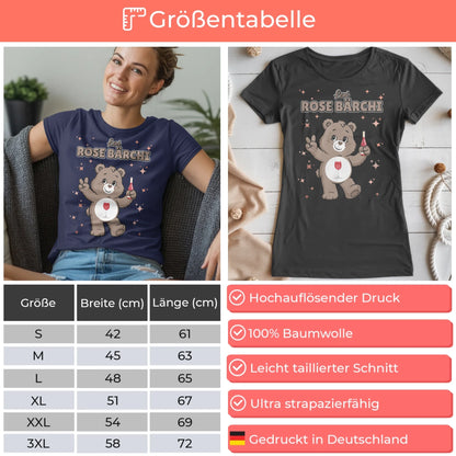 Lustiges Shirt Saufbärchi Rose Bärchi Sauf Bärchi T-Shirt für JGA