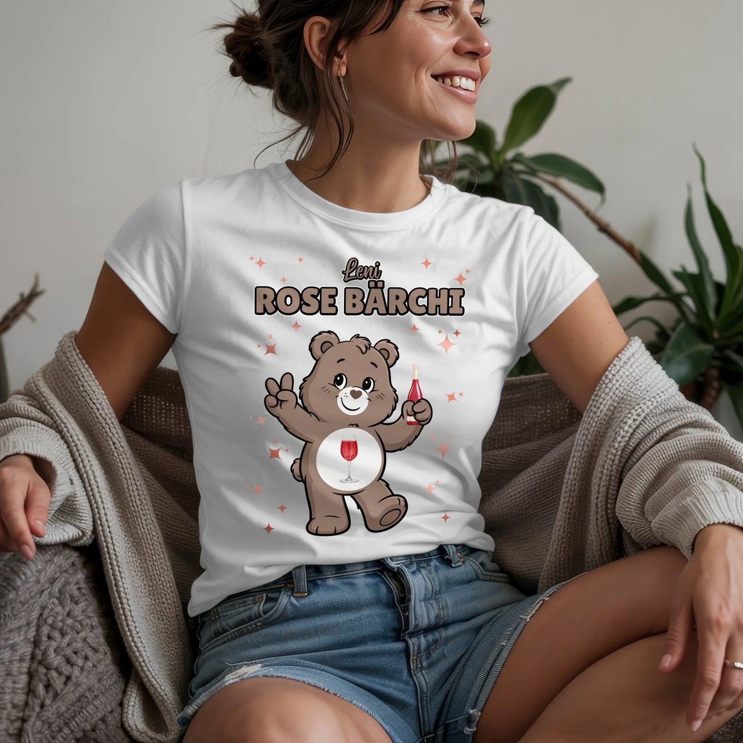 Lustiges Shirt Saufbärchi Rose Bärchi Sauf Bärchi T-Shirt für JGA