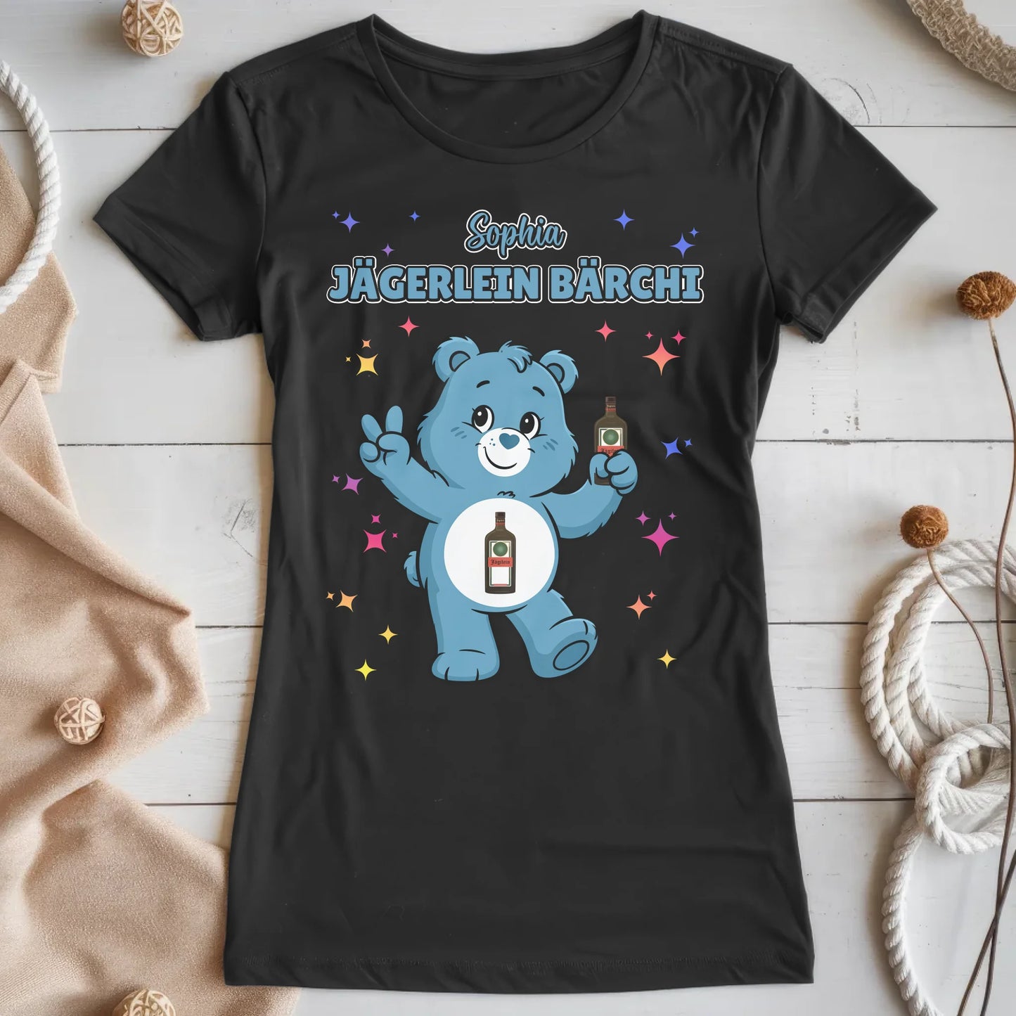 Lustiges T Shirt Sauf Bärchi Jägerlein Bärchi Sauf Bärchi JGA Shirt