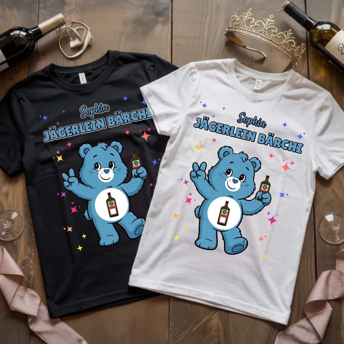 Lustiges T Shirt Sauf Bärchi Jägerlein Bärchi Sauf Bärchi JGA Shirt