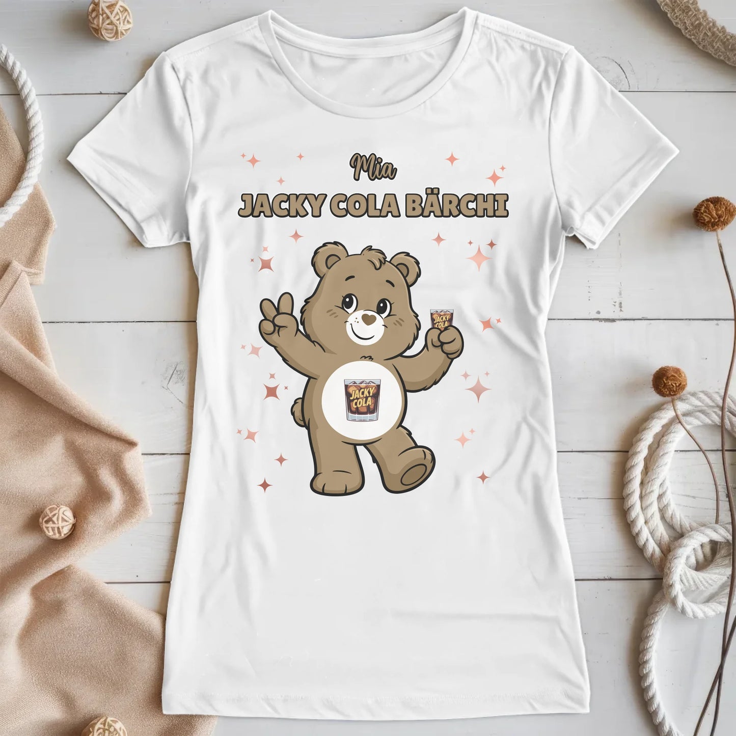 Saufbärchi TShirt Jacky Cola Bärchi Sauf Bärchi Lustiges T-Shirt für JGA