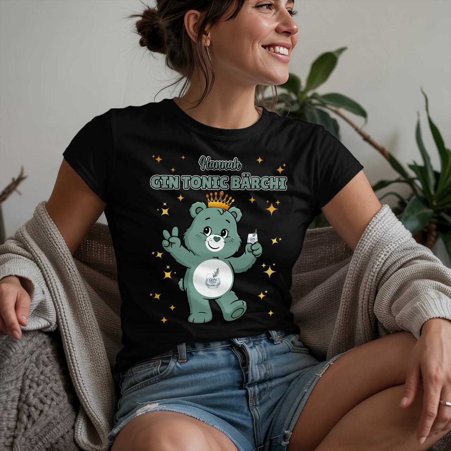 Saufbärchi Shirt Gin Tonic Bärchi Sauf Bärchi T-Shirt für Party und JGA
