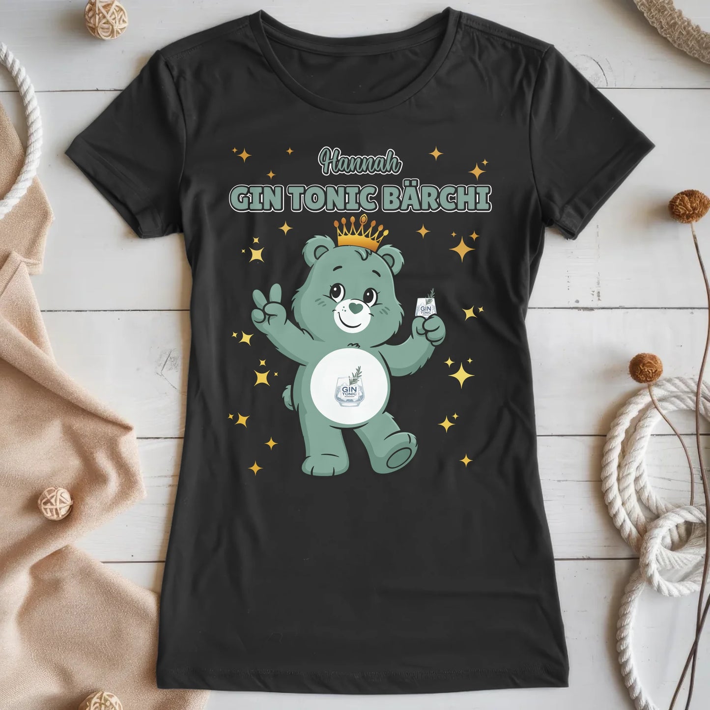 Saufbärchi Shirt Gin Tonic Bärchi Sauf Bärchi T-Shirt für Party und JGA