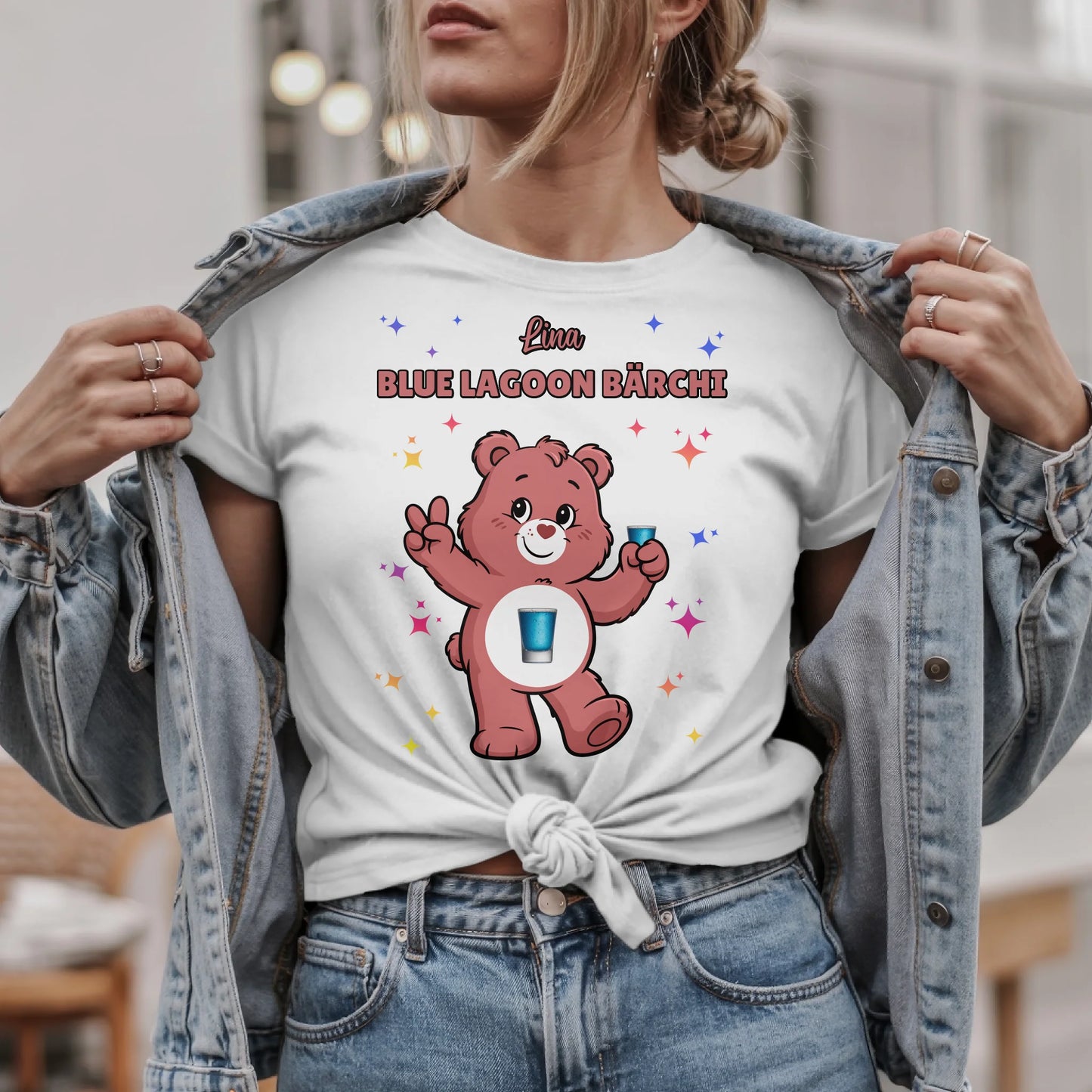 Sauf Bärchi T Shirt Blue Lagoon Bärchi Saufbärchi Shirt für JGA und Party