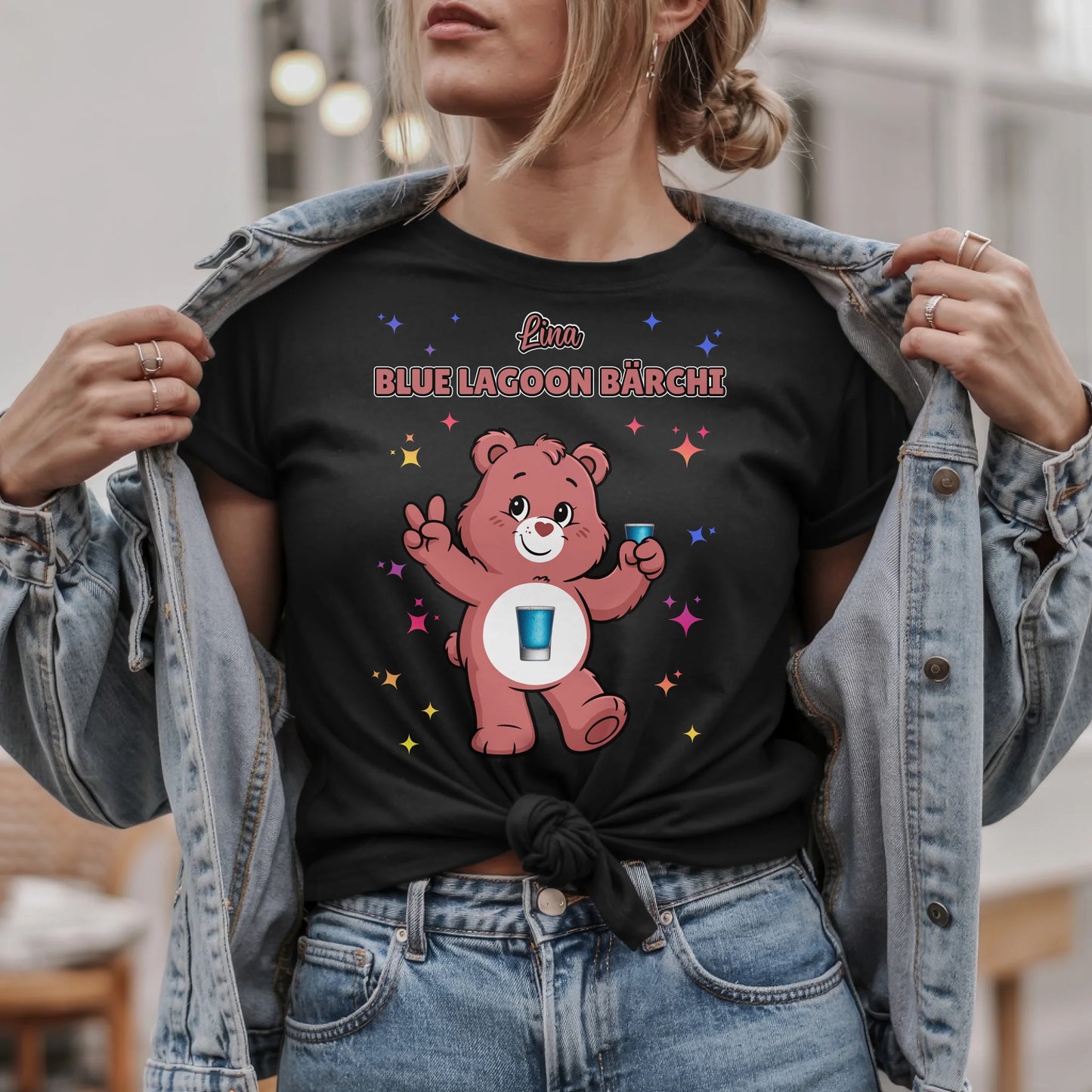Sauf Bärchi T Shirt Blue Lagoon Bärchi Saufbärchi Shirt für JGA und Party