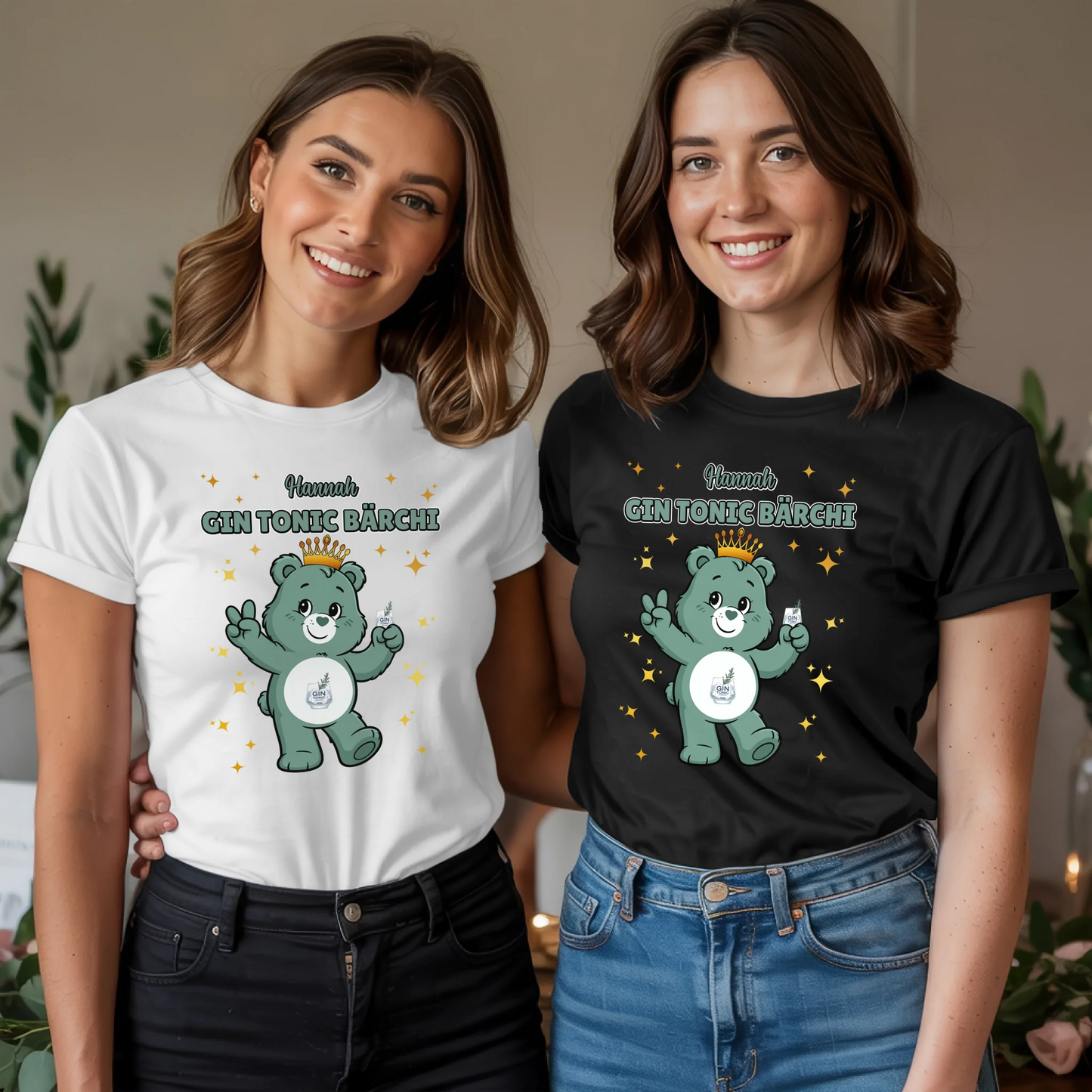 Saufbärchi Shirt Gin Tonic Bärchi Sauf Bärchi T-Shirt für Party und JGA