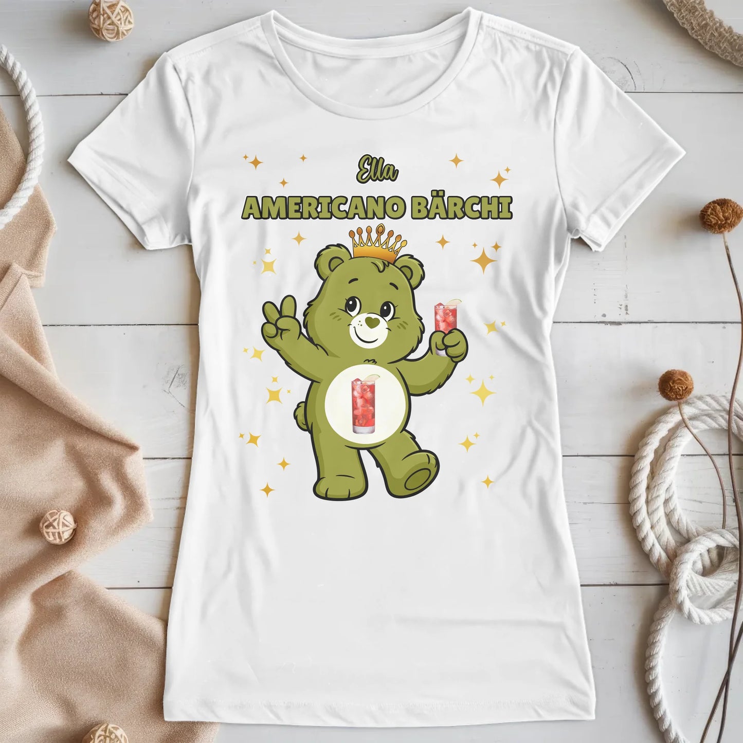 Lustiges Shirt Saufbärchi Americano Bärchi Sauf Bärchi T-Shirt für JGA