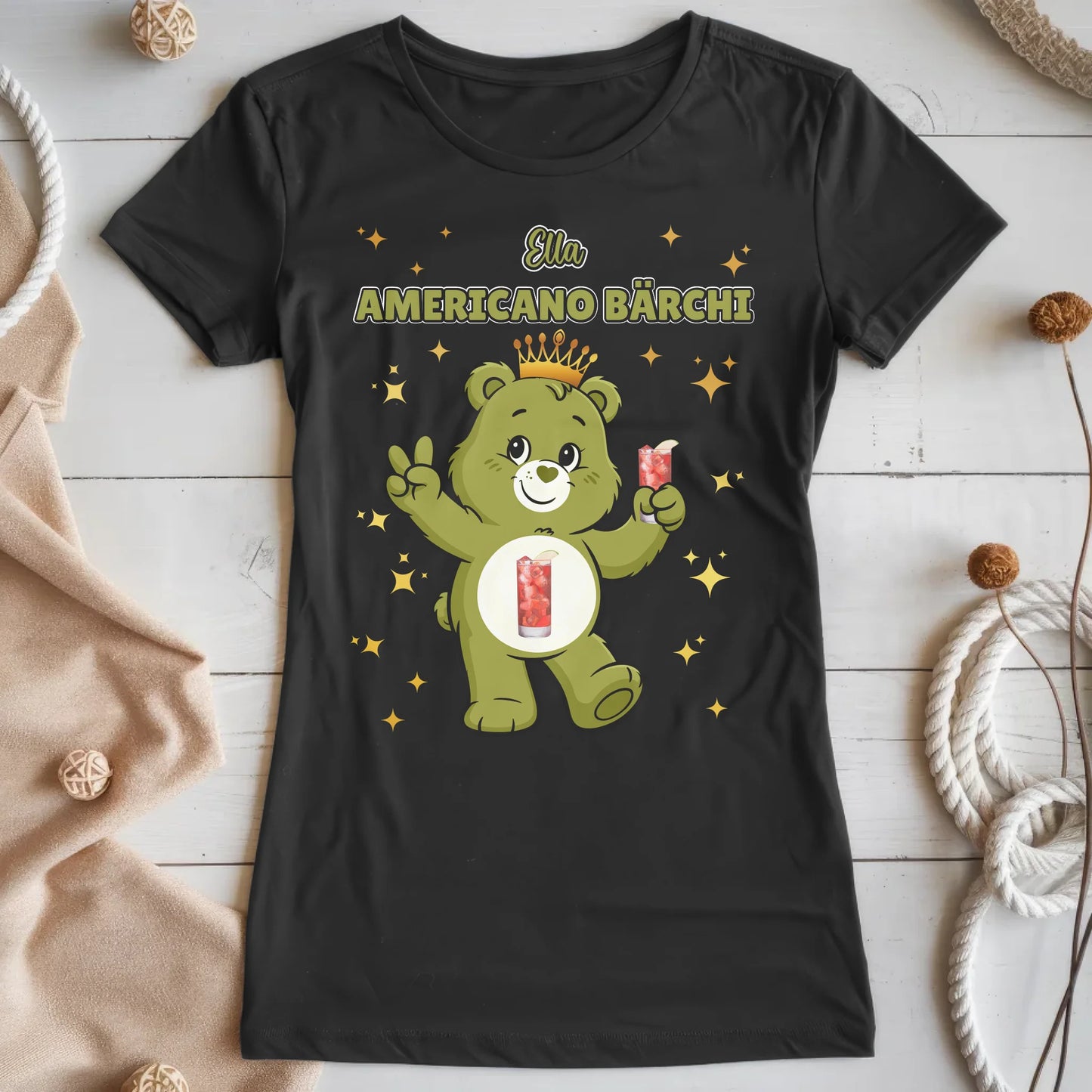 Lustiges Shirt Saufbärchi Americano Bärchi Sauf Bärchi T-Shirt für JGA
