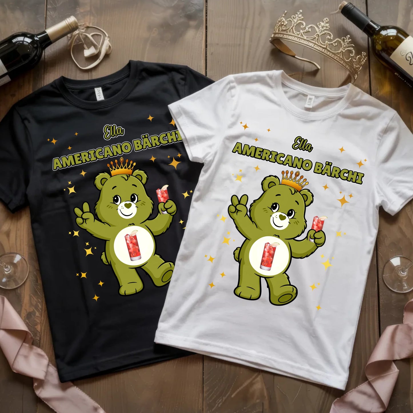 Lustiges Shirt Saufbärchi Americano Bärchi Sauf Bärchi T-Shirt für JGA