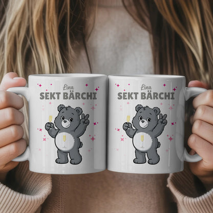 Saufbärchi Tasse Sekt Bärchi Lustige Kaffeetasse 1