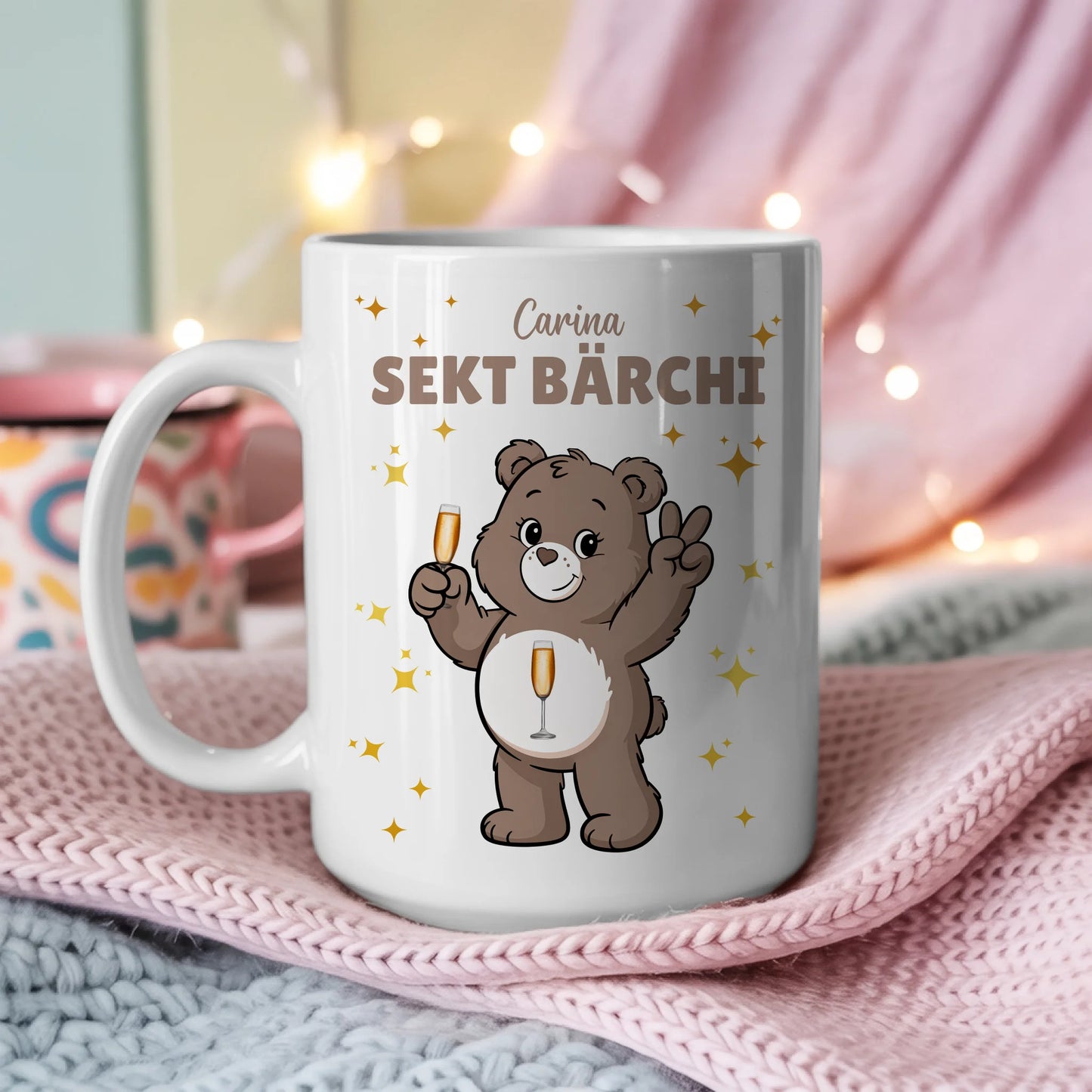 Lustige Tasse Saufbärchi Sekt Bärchi Kaffeetasse 3