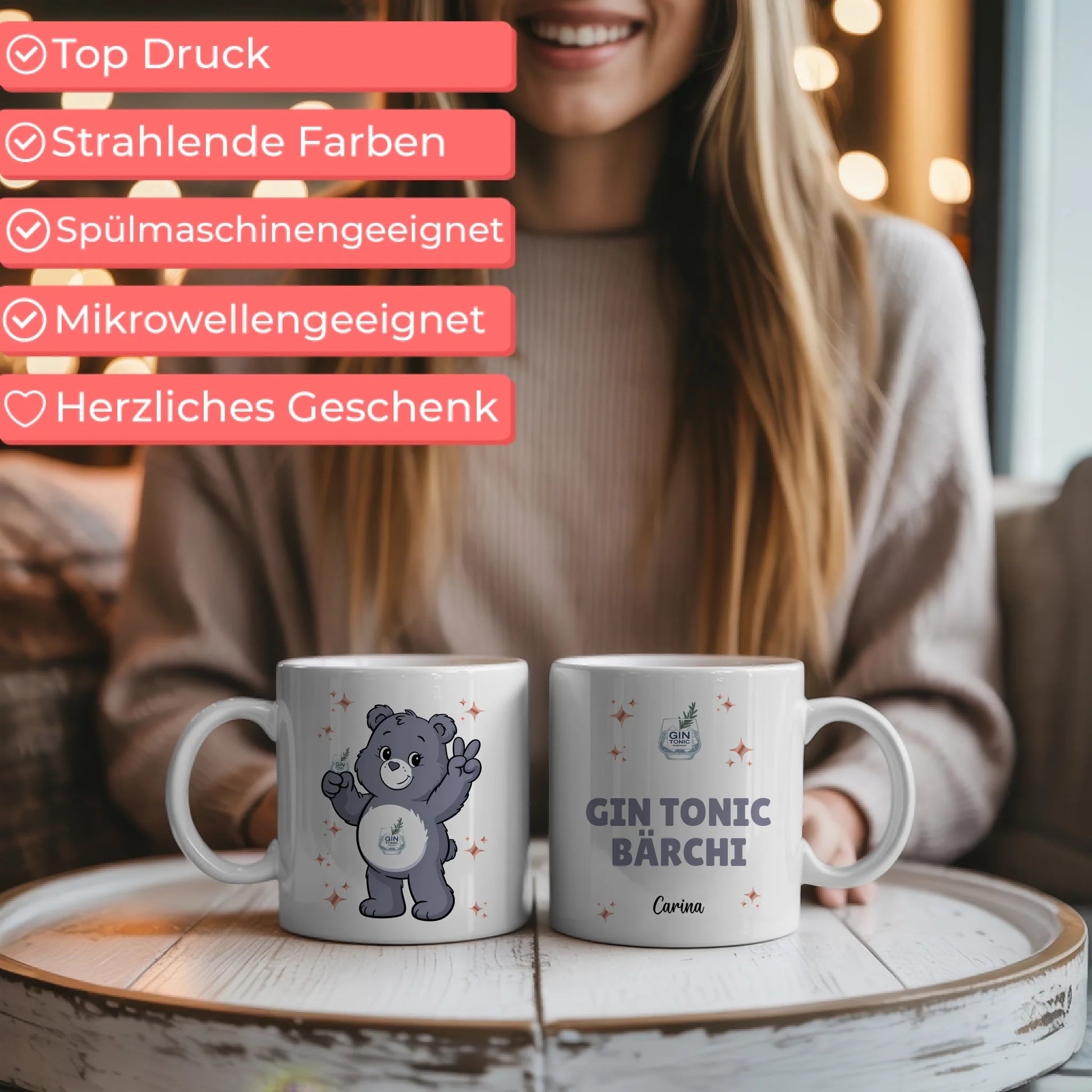 Lustige Saufbärchi Tasse Gin Tonic Bärchi Kaffeetasse 5