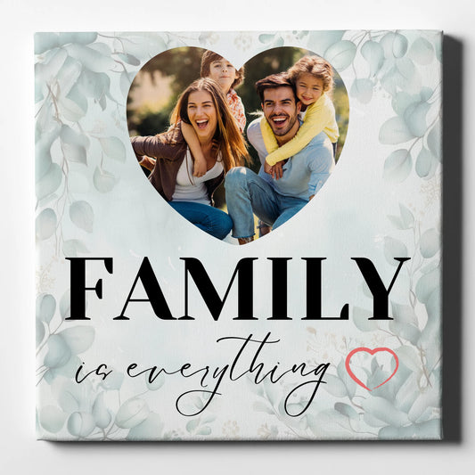 Personalisierte Foto Leinwand Familie für Herz Foto