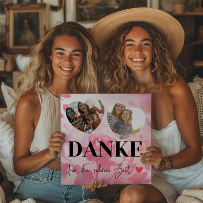 Leinwand personalisiert Beste Freundin mit 2 Fotos