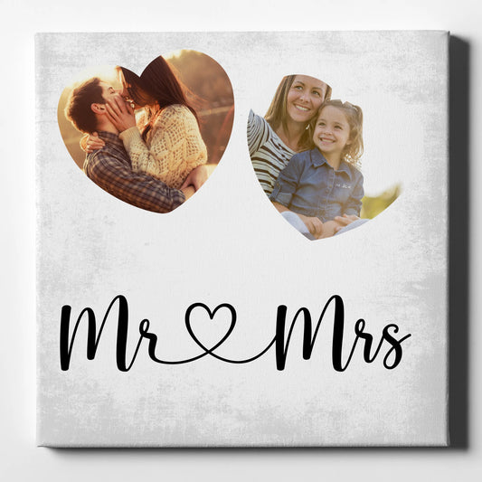 Foto Leinwand Paare für Valentinstag mit 2 Fotos