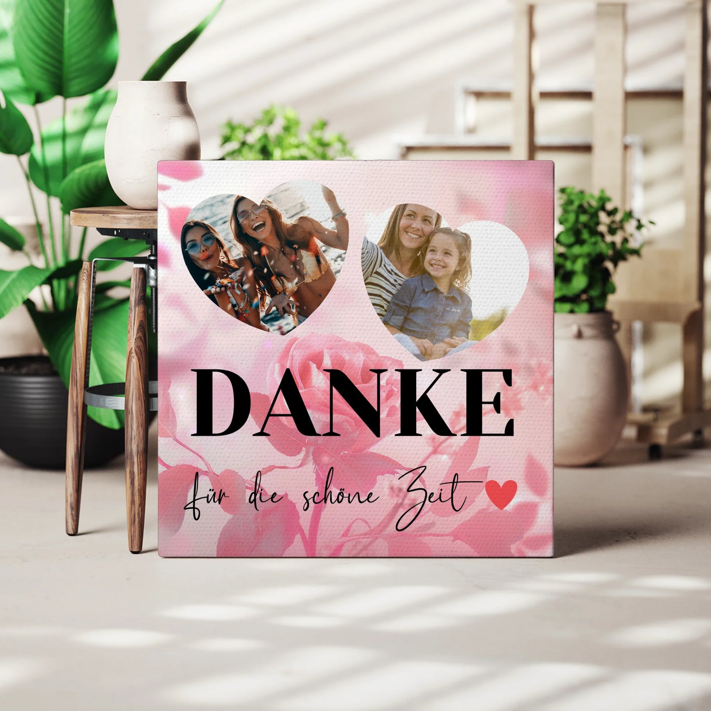 Leinwand personalisiert Beste Freundin mit 2 Fotos