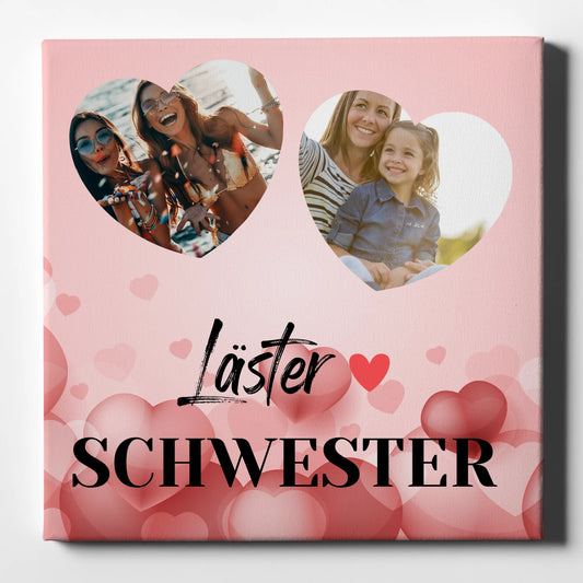 Leinwand personalisiert Beste Freundin Zum Geburtstag mit 2 Fotos