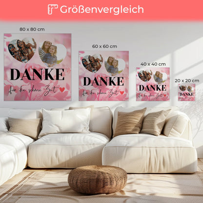 Leinwand personalisiert Beste Freundin mit 2 Fotos