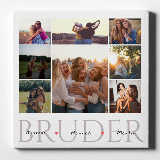 Bruder Fotocollage Personalisiert Fotocollage für 8 Fotos & Namen