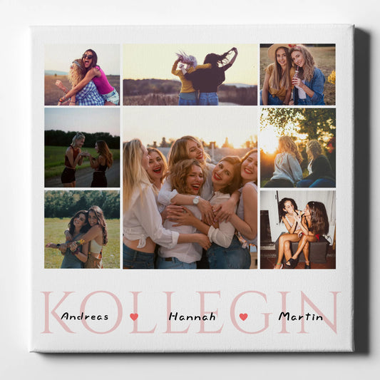 Kollegin Fotocollage Personalisierte Leinwand zur Verabschiedung