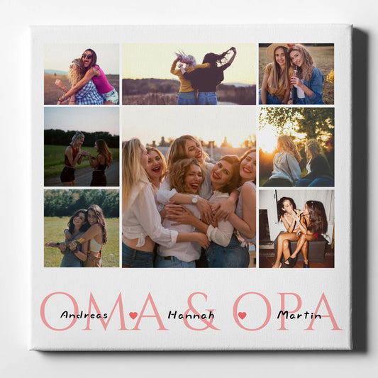 Oma Fotocollage Personalisiert Fotocollage für 8 Fotos & Namen