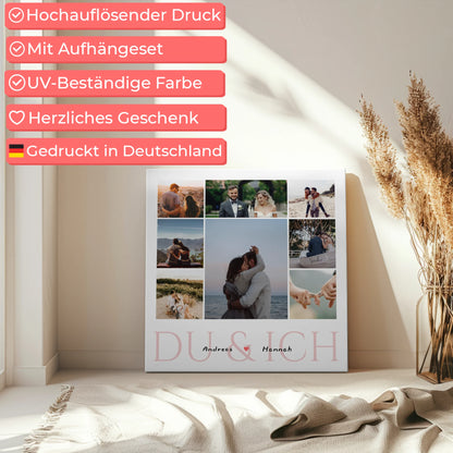 Paare Fotocollage Personalisiert für Valentinstag Fotocollage 8 Fotos