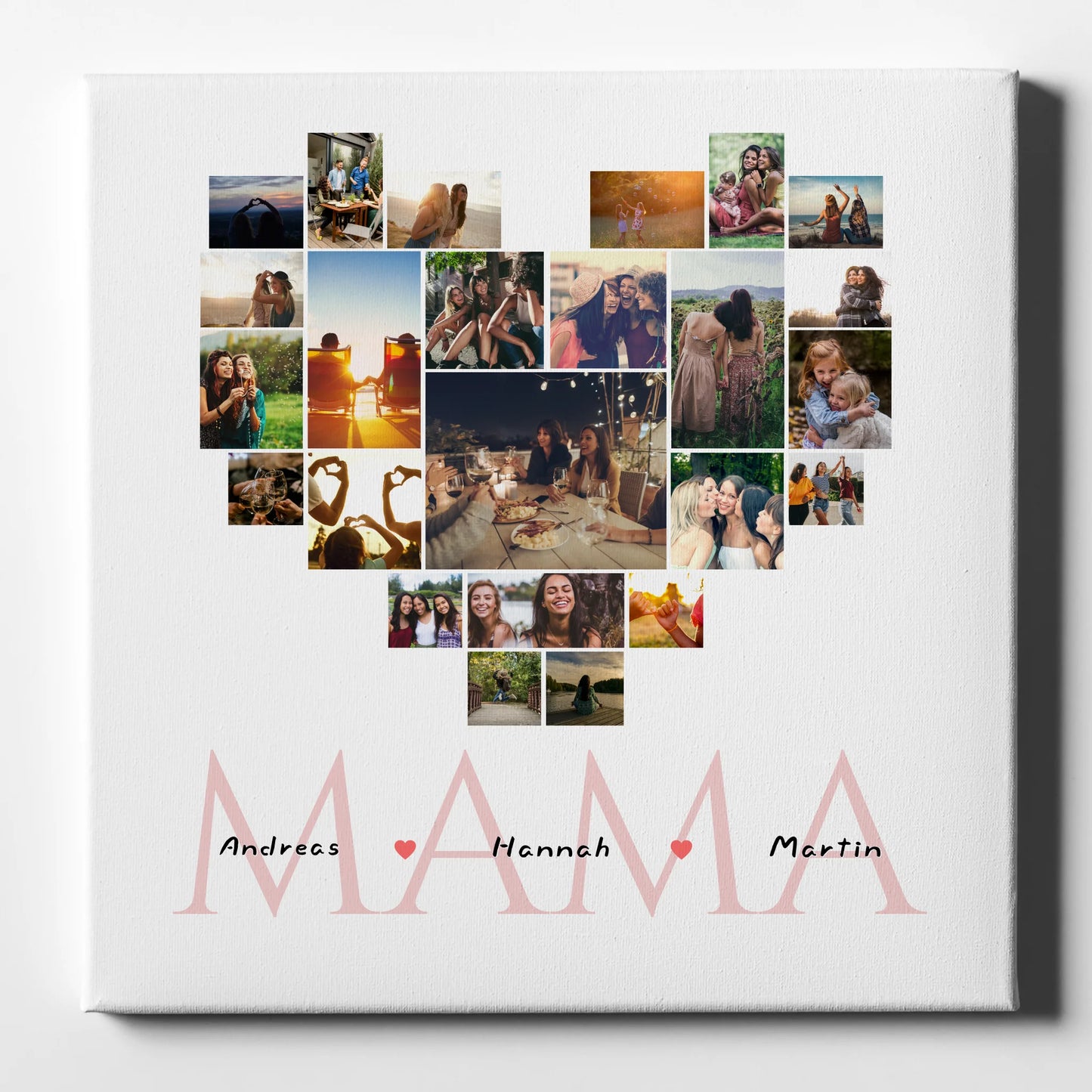 Fotocollage Herz für Mama für Muttertag mit Namen